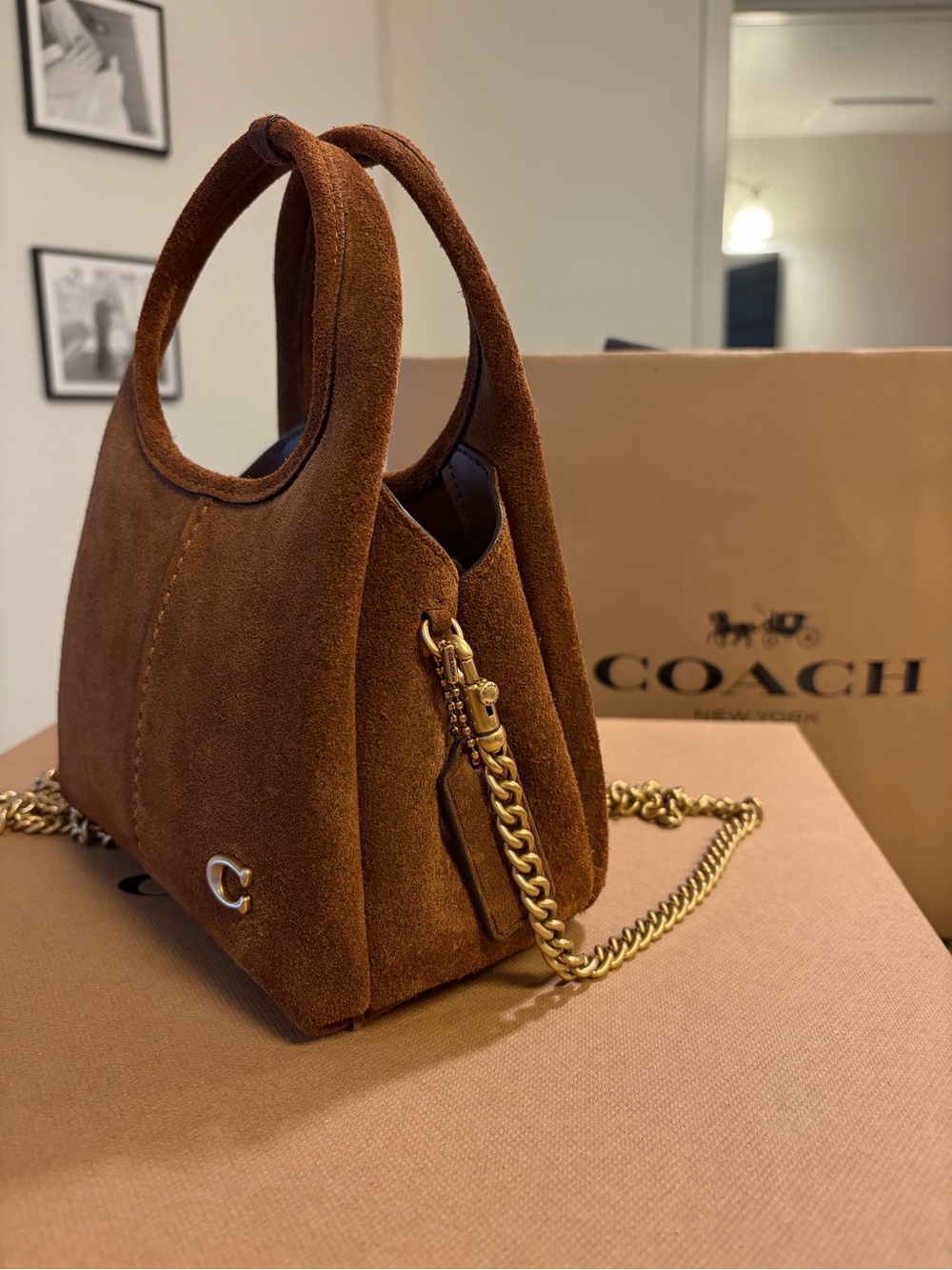 Coach Lana 19 in Warm Brown Suede - Picture 2 of 9